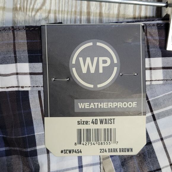 Weatherproof Plaid Blue/White/Dark Brown Shorts, Men's 40, NWT - Picture 4 of 11
